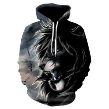 Мужская толстовка в стиле хип-хоп с 3D изображением тигра льва, модная брендовая толстовка с капюшоном размера плюс, мужской спортивный костюм унисекс, 2019 2024 - купить недорого