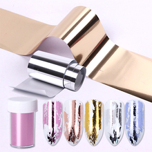 1 Roll Metallic Stickers Nail Foils Decals Laser Metal Flowers Starry Paper Charming Transfer Adhesive Nails Accessories BE996-1 2024 - buy cheap