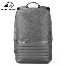 Рюкзак Kingsons мужской, для ноутбука 15 дюймов, с USB-зарядкой и защитой от кражи 2024 - купить недорого
