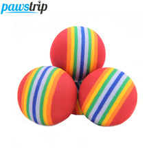 10pcs/lot Super Q Rainbow Ball Pet Cat Toy Diameter 3.5cm EVA Playing Toys For Small Cats 2024 - compre barato