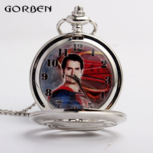 Retro Silver Super Hero Pocket Watch With Necklace Chain Unique Steampunk Flip Metal Antique Quartz Fob Watches Men Pocket Clock 2024 - buy cheap