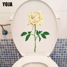 YOJA 16.4X23.7CM Yellow Rose Classic Room Decor Wall Decal Personality Bathroom Toilet Decal T1-1930 2024 - buy cheap
