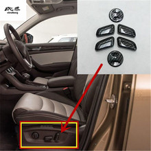 6pcs/lot ABS carbon fiber grain Seat control adjustment button decoration cover for 2016 - 2018 SKODA KODIAQ 2024 - buy cheap