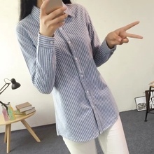 2016 spring and autumn slim long-sleeve shirt stripe work wear 100% cotton shirt female basic shirt 2024 - buy cheap