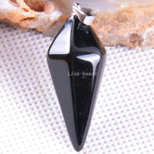 Free Shipping Fashion Jewelry 35x15MM Natural Black Carnelian Pendant 1Pcs K1627 2024 - buy cheap