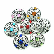 Fashion beauty Rhinestone Hollow flower pattern 18MM metal snap buttons fit DIY 18mm snap jewelry wholesale KZ3294 2024 - buy cheap