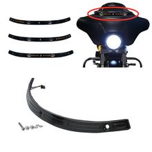 Motorcycle Black Windshield Trim W/ LED Light Smoked Lens For Harley 2014-2020 Touring Electra Tri Ultra Limited Street Glide 2024 - buy cheap