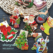 30pcs Mix styles Christmas decoration tag Glittering wish greeting card Santa Claus socks bell Christmas tree DIY decoration tag 2024 - buy cheap
