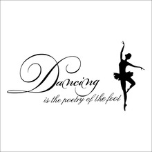 Adesivo de parede do pé dança balé a poesia do pé decoração removível decalque de arte em vinil para quarto e menina decoração de casa d173 2024 - compre barato