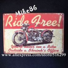 [Mike86] placa de lata para motocicleta, arte retrô para parede, decoração de barra para casa e moto, 20 cm x 30 cm 2024 - compre barato