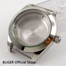 40 мм полированный круглый чехол для часов из нержавеющей стали, подходит для ETA 2836 MIYOTA 8215 Move, мужские часы 2024 - купить недорого