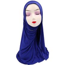 Women Muslim Long Scarf Hijab Shawls Rhinestone Scarves Islamic Headscarf Head Wrap Cover Turban Middle East Khimar Stole Casual 2024 - buy cheap