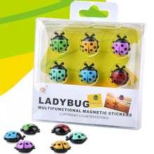 6PCS/LOT Multifunctional Ladybug Magnetic Stickers White Board Paste Fridge Magnet 2024 - buy cheap