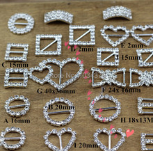 ¡Envío gratis! Hebillas de diamantes de imitación de Color plata, 10 Uds., diferentes colores, RT0019 2024 - compra barato