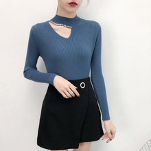 Women Sweater High Elastic Solid Turtleneck 2018 Fall Winter Fashion Sweater Women Slim Sexy High Bottoming Knitted Pullovers 2024 - buy cheap