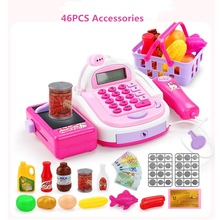 Pretend Play Cash Register Toys for Kids Multi-functional Supermarket Cash Register Cashier Toy Calculator Microphone Scanner 2024 - buy cheap