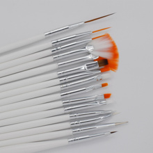 15 Pcs Nail Art Design Brush Set, UV Gel Set Painting Draw Pen White Handle Brush Tips Tool + Free Shipping 2024 - buy cheap