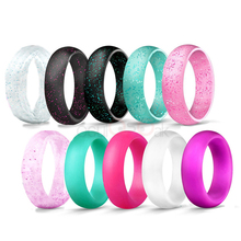 10 pçs/set 4-10 Tamanho FDA Food Grade Silicone Ring Finger 5.7 milímetros Hipoalergênico Crossfit Anéis Para As Mulheres Do Casamento de Borracha Flexível 2024 - compre barato