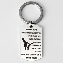 My Son Label Stainless Steel Dog Collar Mother son Keyring  Dog Tag keychain To my son gifts 2024 - buy cheap