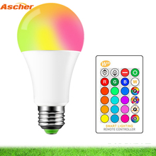 E27 RGB LED Bulb 16 Color Changing RGB Magic Lamp 3W 5W 10W 110V 220V Colorful RGBW Light With IR Remote Control+Memory Mode 2024 - buy cheap