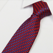 SHENNAIWEI-corbatas rojas de 8 cm para hombre, a rayas de puntos azules, corbatas para caballeros, moda informal, lote de alta calidad, novedad de 2016 2024 - compra barato