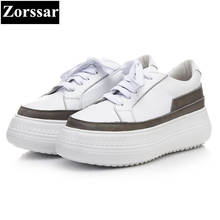 {Zorssar} 2018 New Fashion Genuine Cow leather Leisure Flat Women sneakers Casual shoes lace up Womens Flats platform shoes 2024 - buy cheap