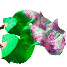 wholesale 1pc right fans+1 pc left fans 5 size*0.9m(XX"*35") hand painted belly dance silk fan veil, green color mix color 2024 - buy cheap