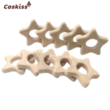 Wooden Stars Teethers Rings Natural Handmade Wooden Toys DIY Wood Personalized Pendent Eco-Friendly Safe Baby Teether Toys 2024 - buy cheap