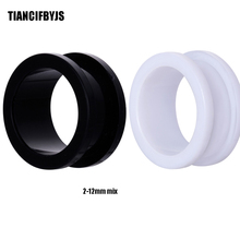 TIANCIFBYJS Mix 2-12mm 200pcs White Black Acrylic Flesh Tunnel Screw Ear Plug Gauge Body Helix Piercing Jewelry Earring Expander 2024 - buy cheap