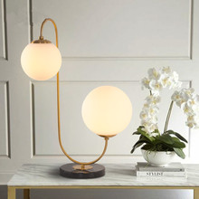 Moderna lâmpada de mesa LEVOU cama quarto sala de jantar foyer rodada bola de vidro preto ouro nórdico candeeiro de mesa simples e moderno 2024 - compre barato