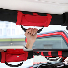 Red/Black/Blue Auto Car Roof Hand Hold Strip Roll Bar Sunglass Holder Storage Bag Pouch For Jeep Wrangler TJ CJ YJ JK 2007-2016 2024 - buy cheap