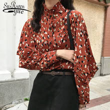 Fashion woman blouses 2019 Spring lantern long sleeve women shirts print chiffon blouse shirt women blouses female tops 1943 50 2024 - buy cheap