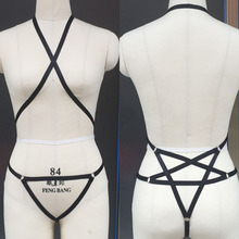 Conjunto de arnés de ropa exótica Harajuku para mujer, lencería sexy, arnés de pentagrama, ropa de rave, arnés corporal, Disfraces de halloween, cinturón 2024 - compra barato