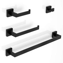 Matte Black Robe Hook Towel Rail Rack Bar Shelf Tissue Paper Holder Bathroom Hardware Set Bathroom Accessories ship from Brazil 2024 - buy cheap