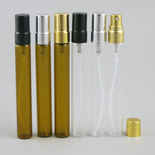 Spray de perfume 5x10ml, frasco transparente âmbar, spray cosmético feminino, recipientes pequenos de alumínio recarregáveis 2024 - compre barato