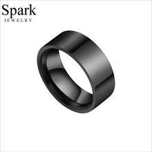 Обручальные кольца Spark из нержавеющей стали, обручальные кольца 8 мм черного цвета для пар, ювелирные изделия для помолвки, подарок, размер ... 2024 - купить недорого