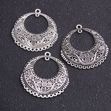 2PCS 43*46mm Antique   Vintage Metal Zinc Alloy Big Flower Charms Fit Jewelry Earring Pendant Connector Makings 2024 - buy cheap