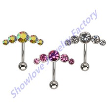 Showlove-3pcs Belly Button Navel Rings 14Gauge 316L Surgical Steel  Navel Piercing Body Jewelry 2024 - buy cheap