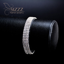 SIZZZ 2019 New Products African Jewelry Wild Shiny Full Rhinestone  Women's Fine Bracelet&Bangles 2024 - buy cheap