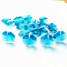 Whole Sale Price 14mm Aqua 500pcs K9 Crystal Octagon Chandelier Beads in One Hole Garland Strand Stones Diy Curtain Accessories 2024 - buy cheap