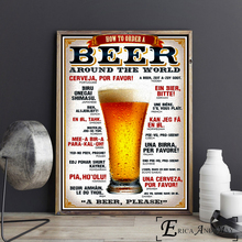 How To Order A Beer Vintage Char Canvas Prints Modern Painting Posters Wall Art Pictures For Living Room Decoration No Frame 2024 - buy cheap