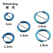 2pcs Stainless steel Hoop Earrings for men women Fashion jewelry nose lip rings ear Small Circle blue black Round Ladies Earings 2024 - buy cheap