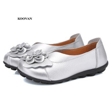 Koovan Flowers Women's Flats 2021 Spring And Summer New Models Real Leather Mother  Comfortable Bean Shoes Women's Shoes Flat 2024 - buy cheap