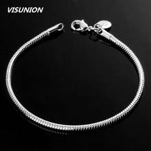 VISUNION Trendy Silver Plated Basic Snake Chain Bracelet For DIY Charm Beads Bracelets Bangles(3mm) 2024 - buy cheap