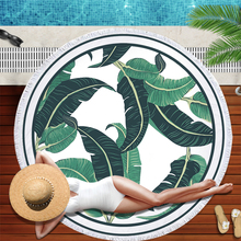 3D Printed Tropical Leaves Flower Beach Towel Round Microfiber Beach Towels for Living Room Home Decor Boho Style Bath Towels 2024 - buy cheap