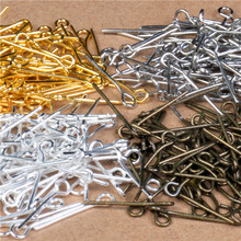 Unids/bolsa de 16, 20, 25, 30, 40 y 45mm, alfileres de cabeza plana de oro/plata/cobre rojo/rodio/bronce para fabricación de joyas DIY, 100 2024 - compra barato