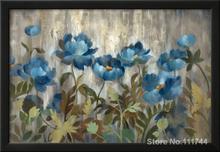 flower Paintings by Silvia Vassileva Silver and Sapphire Hand painted oil painting canvas High quality 2024 - buy cheap