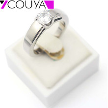 2017 novo casamento curvas 316l anéis de dedo de aço inoxidável com cristal para as mulheres espumante e elegante 2024 - compre barato