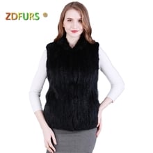 ZDFURS *new style hand made knitted rabbit fur vest  classical  warmer wairstcoat  fur gilet  ZDKR-165018 2024 - buy cheap