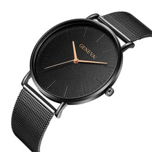 Часы мужские 2018, новые модные минималистичные наручные часы, полностью стальной ремешок, аналоговые кварцевые часы, популярные часы, мужские наручные часы 2024 - купить недорого